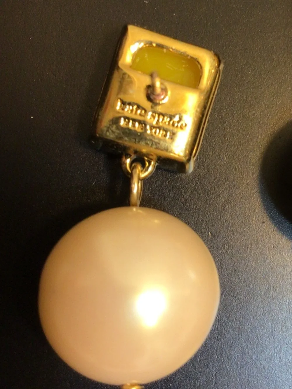 Kate Spade New York Dangle Drop Crystal/Glass Pearl Earrings 14k Gold Filled